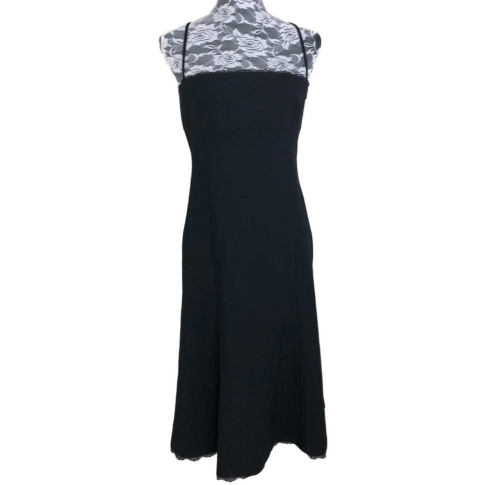 Zara Black Spaghetti Strap Crisscross Midi Dress